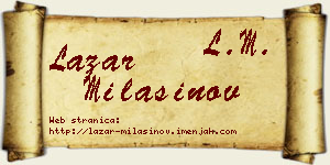 Lazar Milašinov vizit kartica